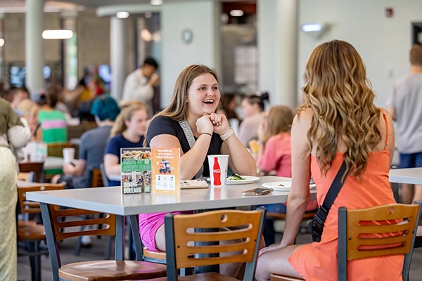 students eating food at wilkerson dining center