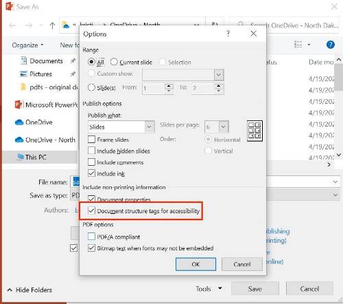 document structure for enabling tags in windows