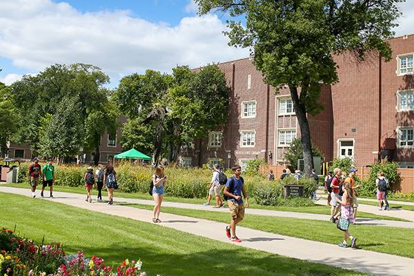 Students walking between classes