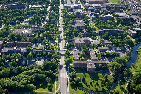 UND campus from above