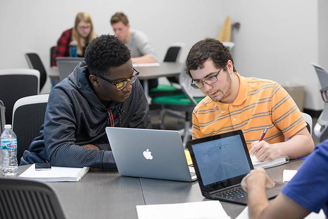 students on computers