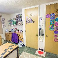 Decorated closets in Johnstone Hall