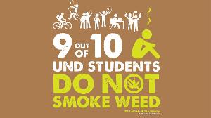 Within the last 30 days, 9 out of 10 UND students did not smoke weed. 