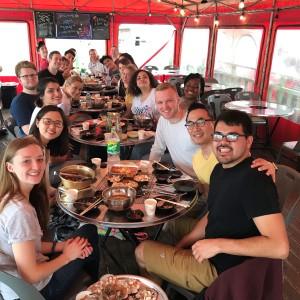 A group of UND students having a group meal while in Busan, Korea.