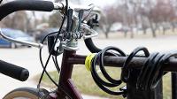a property tag attached to a bike