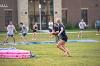 Students gather in Wilkerson Complex Quad outside of the Landing Zone for a game of Slip 'N Slide Kickball