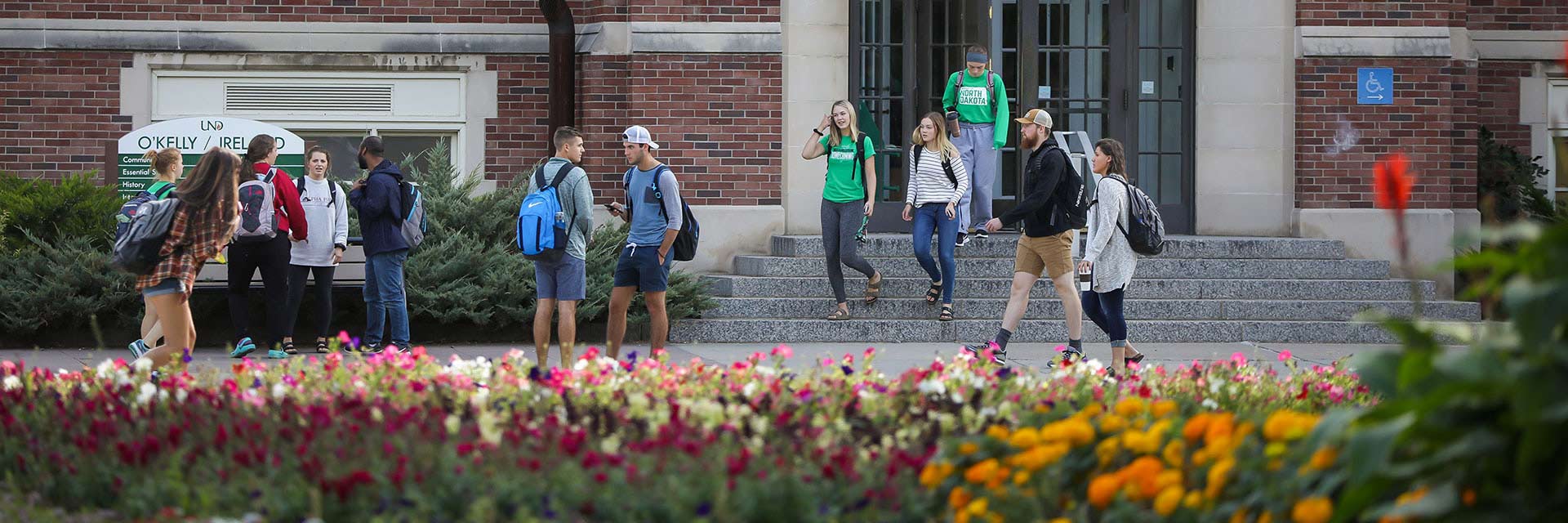 students walking between classes