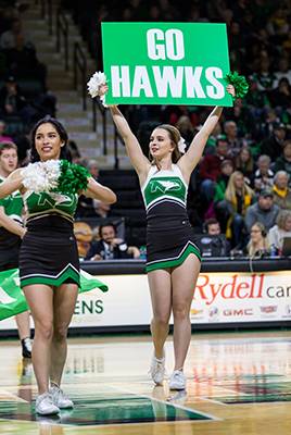 Women's basketball cheerleaders