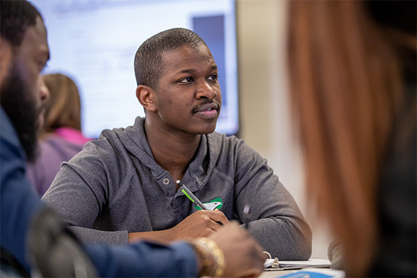 und student in classroom