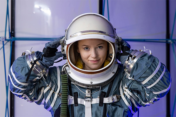 und space studies student in gear