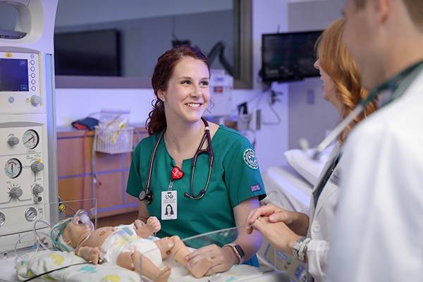 Nursing student in SIM lab