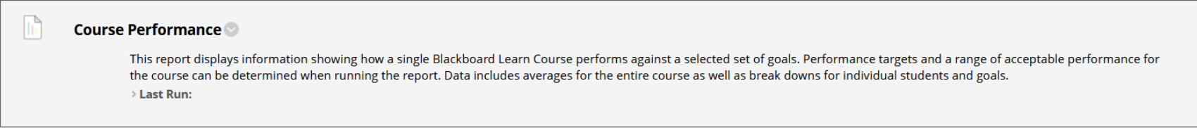 course performance