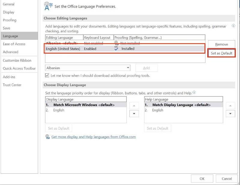 set language preferences in PowerPoint