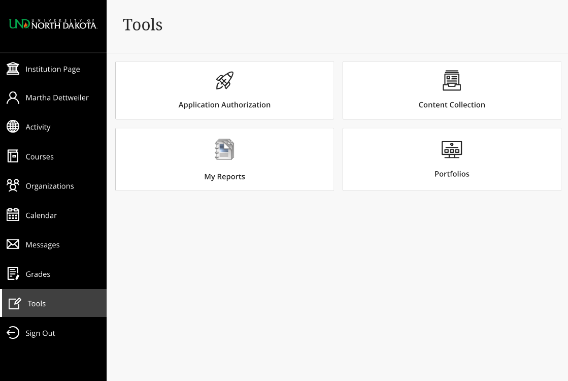 Location for the Blackboard Content Collection