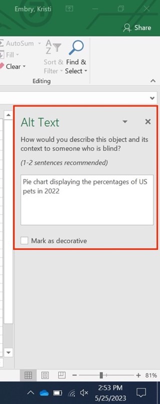 fill in alt-text and close pane