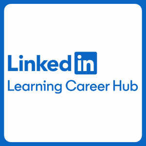 LinkedIn Learning logo in blue frame.
