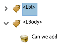 Screenshot of tag nesting for List Label Body Tag in Adobe Acrobat. 