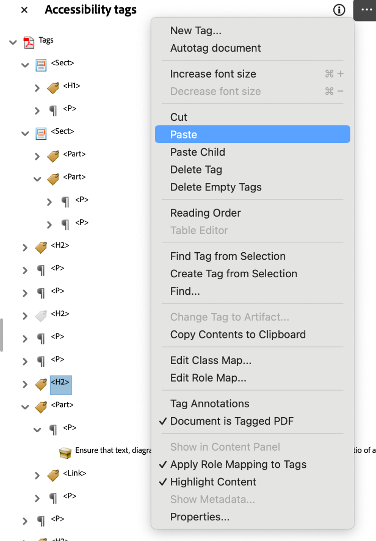 Paste Tag in Adobe Acrobat