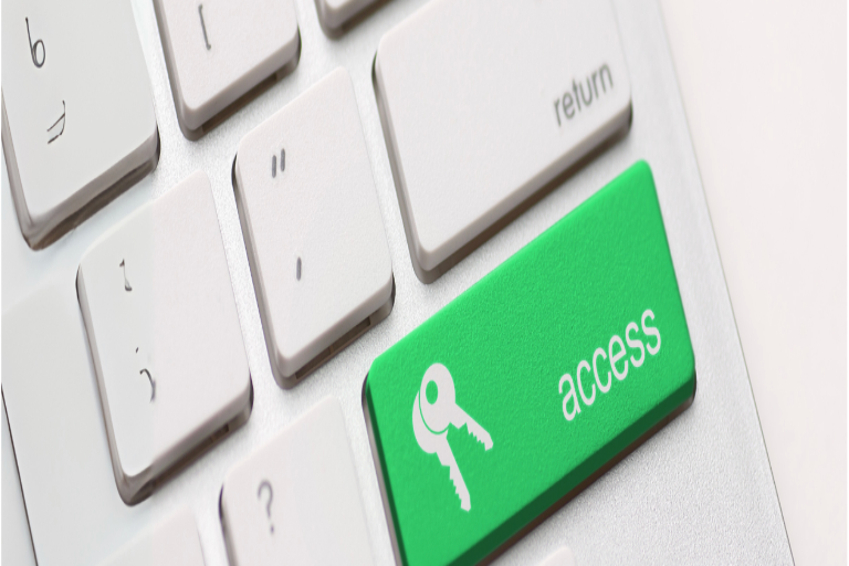 Keyboard with key that states "Access"