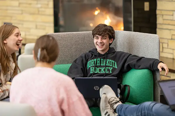 students in the library