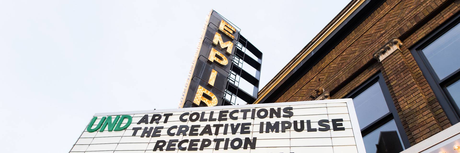 Art signage at Empire Arts Center