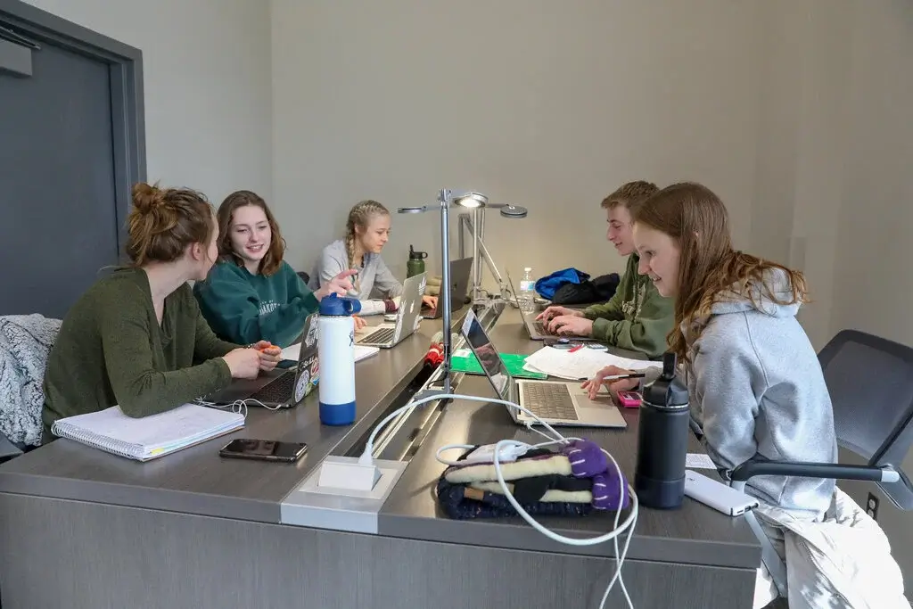 A group of students studying together