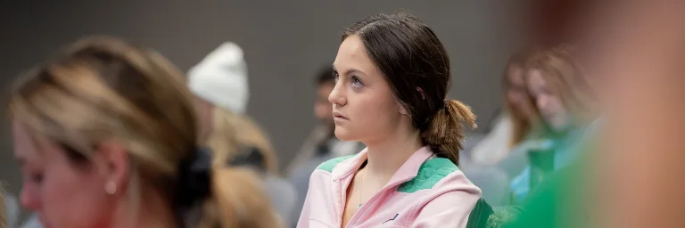 Student in a psychology classroom