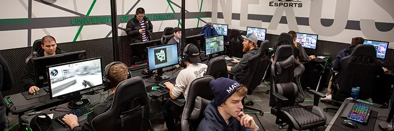 A group of students participating in an esports class