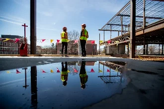 Engineers on the construction site