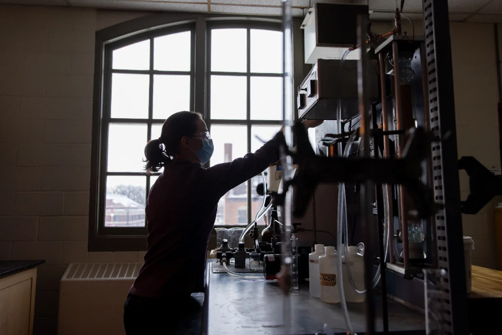 Student in chemical engineering lab