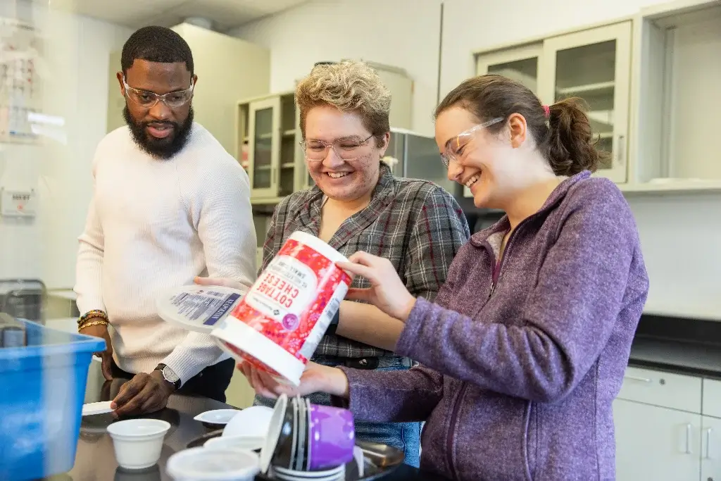 Students in a chemical engineering lab