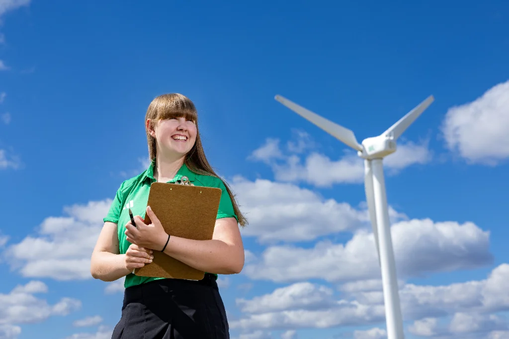 An environmental engineering student is observing activities at a worksite.