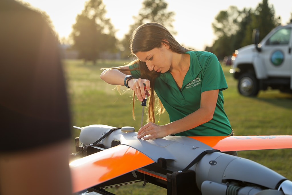 Alison works on ScanEagle drone