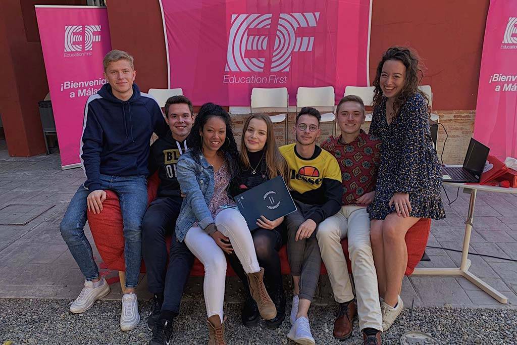 Cheyden Paulson with group of students in Spain