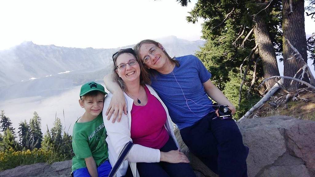 Laura and family at Crater Lake