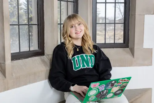 Madilyn Lee on UND Campus