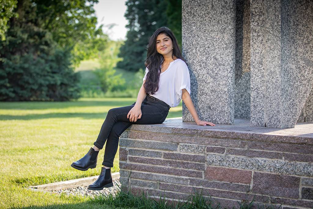 Ranju Dhungana smiles on the UND campus