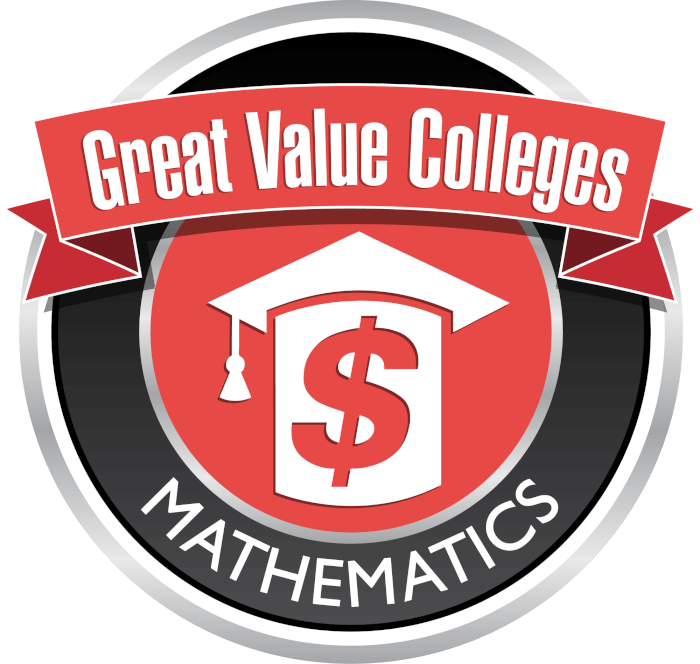 50 Great Value Colleges for Mathematics