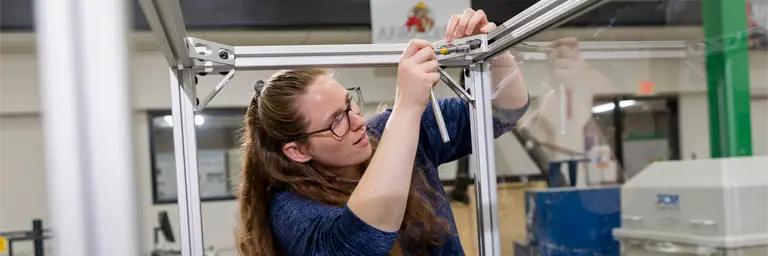 UND Aerospace Engineer Students in Lab