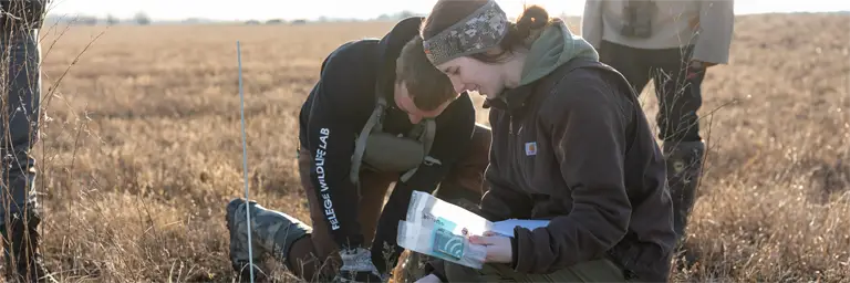 UND Biology Students Outside in the Field