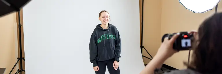 UND Communication Students in Studio with Camera