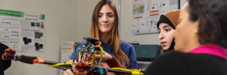 cybersecurity degree students working on UAS