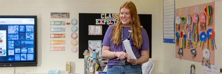 UND Elementary Education Teacher in Classroom