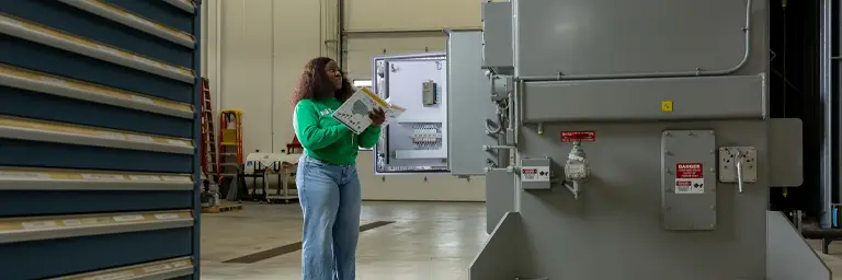 UND Engineering Student in the Field