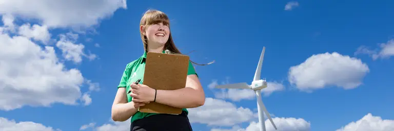 UND Engineering Student Carrie Carpenter in the Field Outdoors