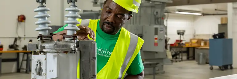 UND Energy Student in the Field