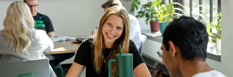 UND Student in Classroom
