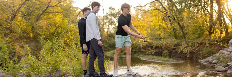 UND Wildlife Biology Degree Student Outdoors Fishing Turtle River