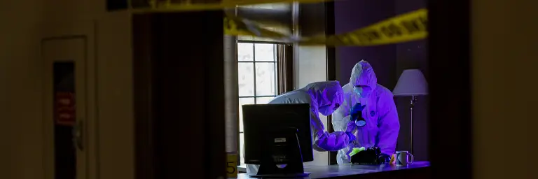 UND Forensic Science Students Gathering Crime Samples Learning Hands-On