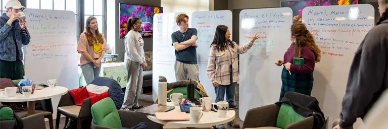 UND French Language Students Studying